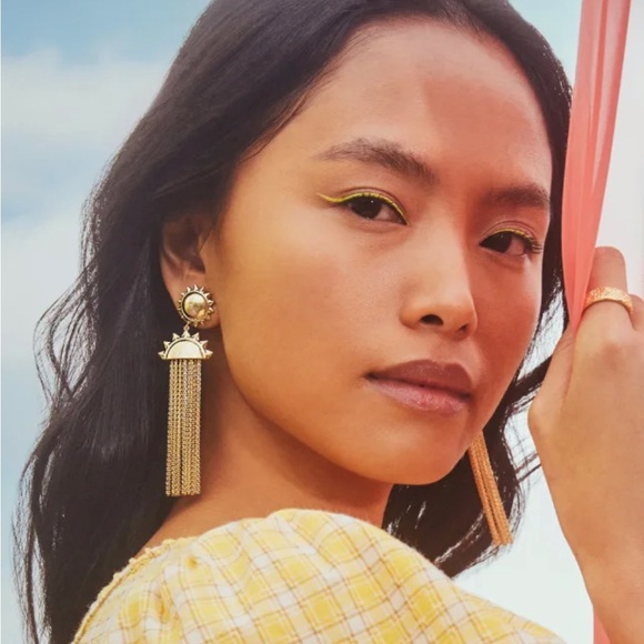 Kendra Scott Sienna Sun Statement Earrings NWT Silver MSRP $98 - Picture 9 of 12